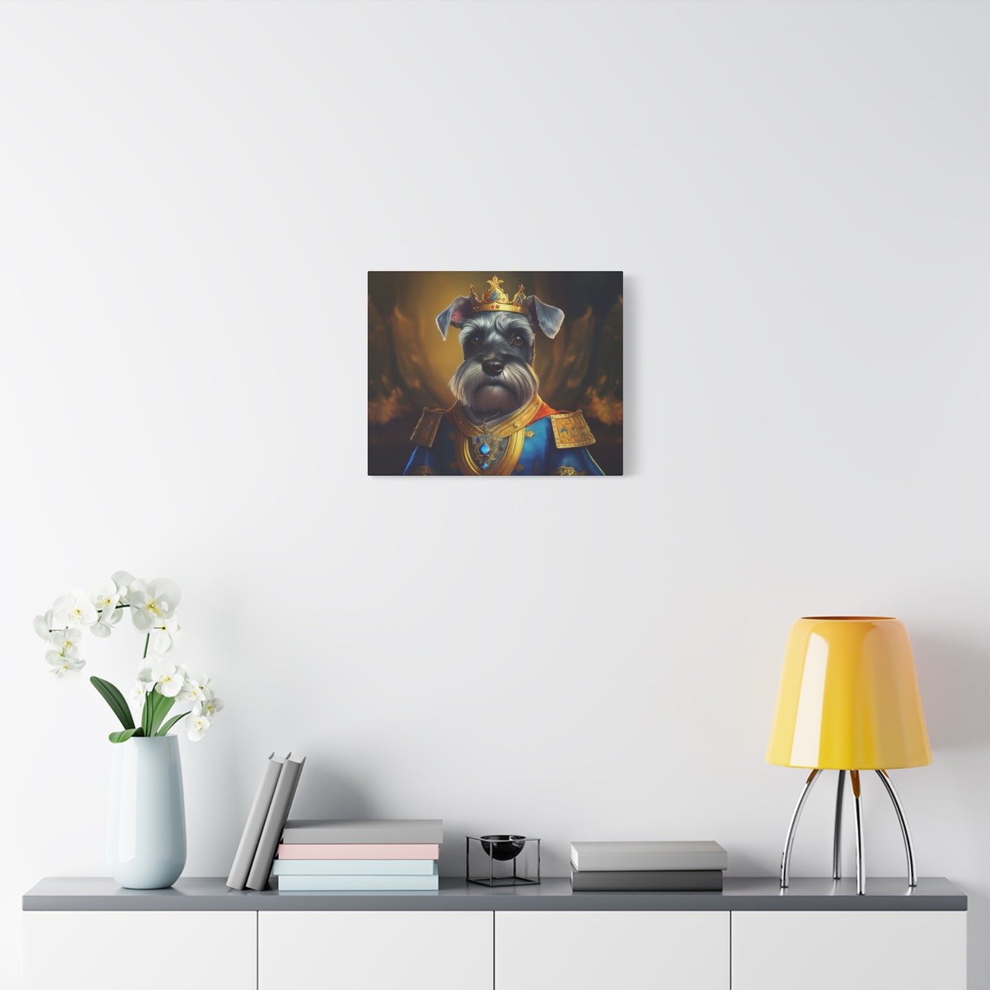 Miniature Schnauzer Renaissance Pet Portrait on Canvas | wall art | wall print | dog art