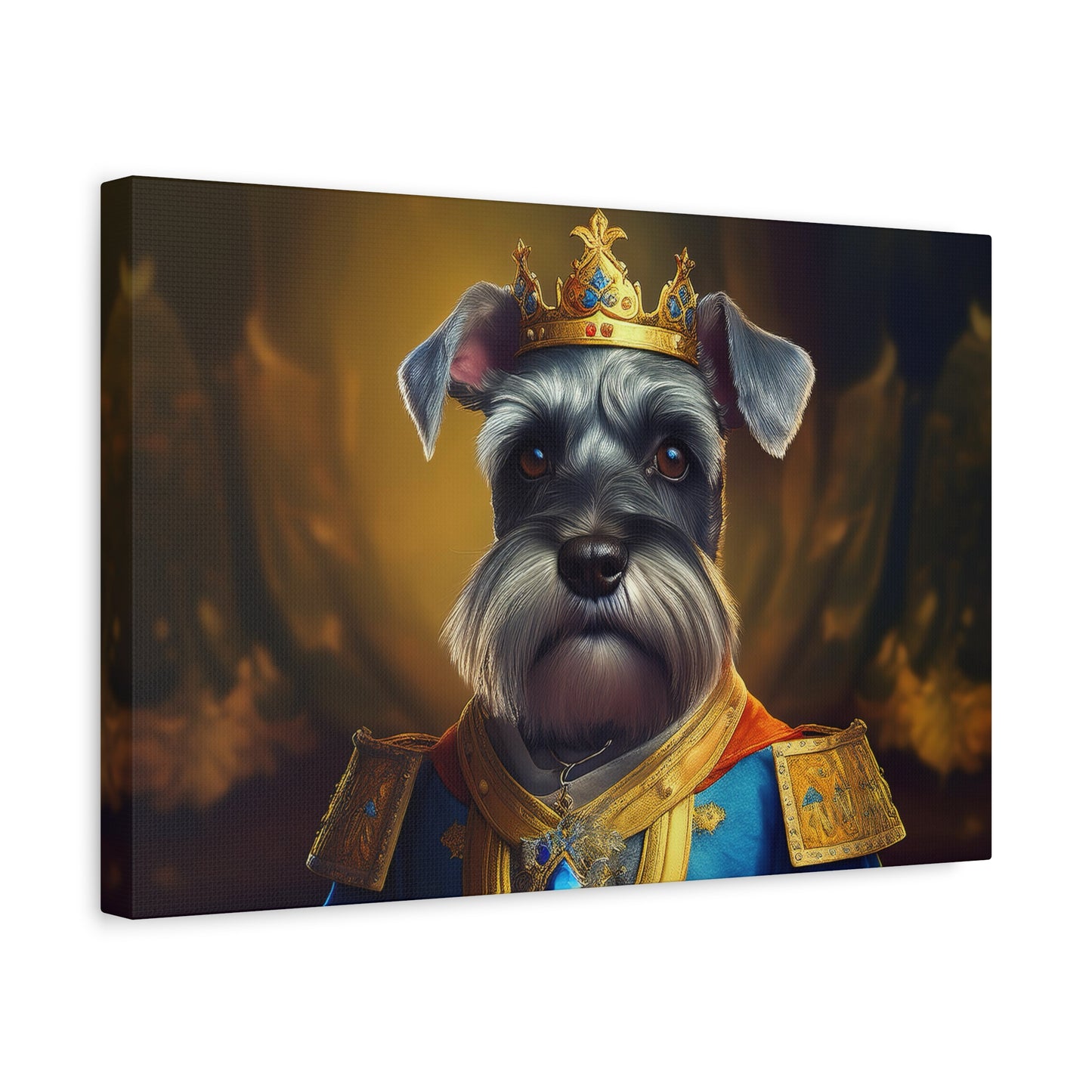 Miniature Schnauzer Renaissance Pet Portrait on Canvas | wall art | wall print | dog art