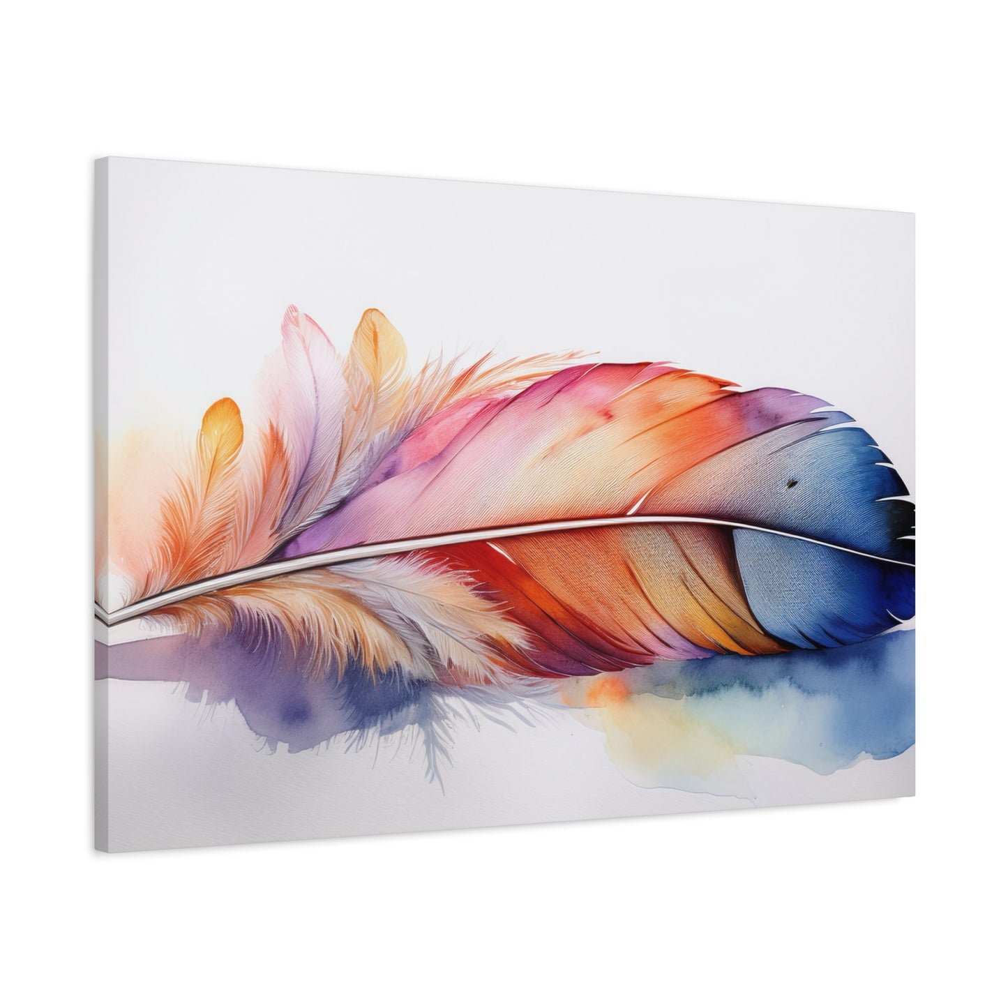 Rainbow Feather Watercolor Canvas Print - 3 | Elegant Wall Art & Prints | Unique Home Decor | Wall Print | Wall Art