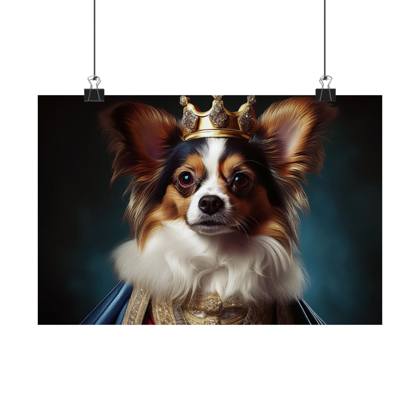 Papillon Renaissance Pet Portrait Print, Papillon Art Print, wall art, wall print
