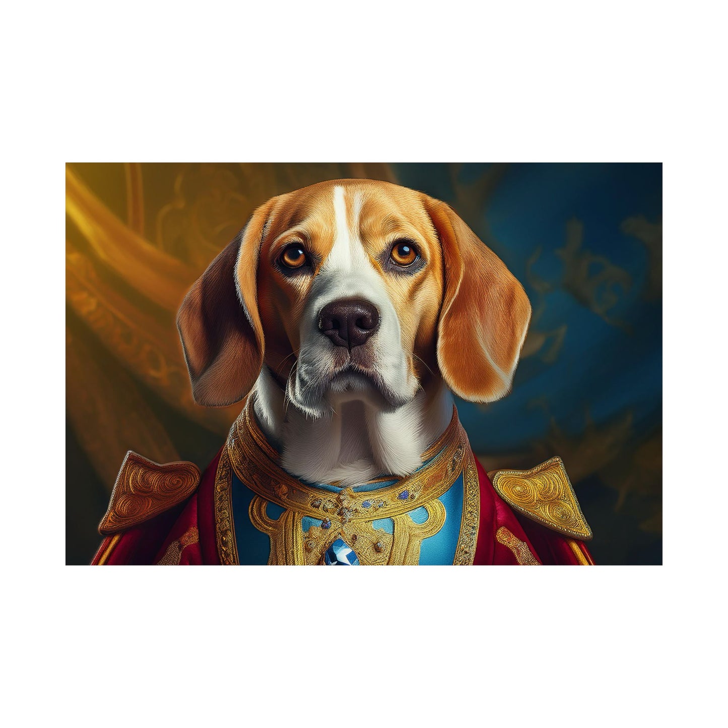 Beagle Renaissance Dog Portrait Art Print, Wall Decor Gift, Wall Prints, Wall Art