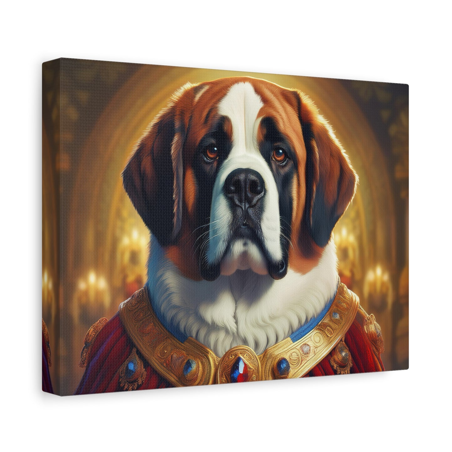 St Bernard Renaissance Portrait - Premium Canvas Wall Art, Dog Portrait, Unique Wall Print
