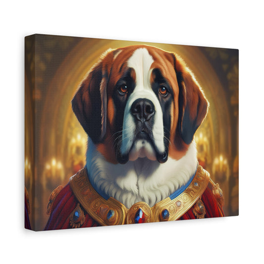 St Bernard Renaissance Portrait - Premium Canvas Wall Art, Dog Portrait, Unique Wall Print