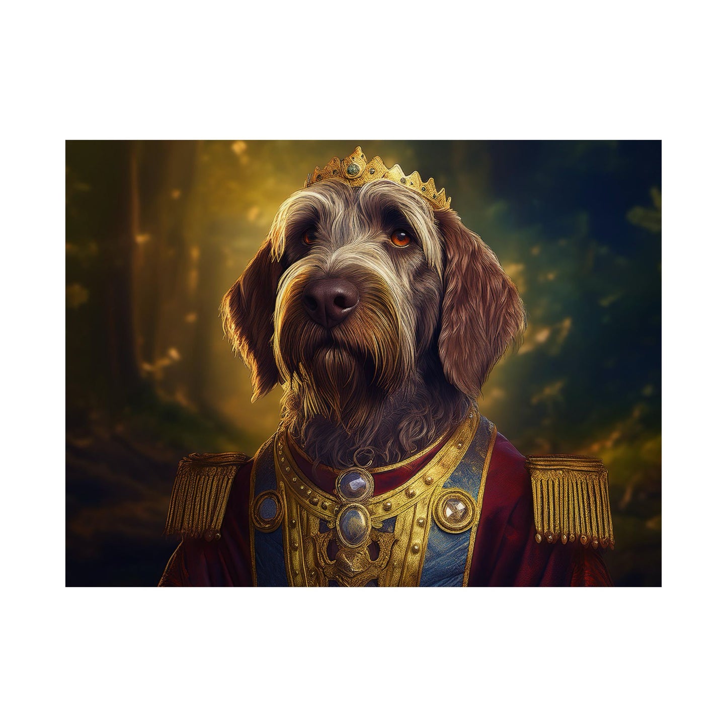 Wirehaired Pointing Griffon Renaissance Pet Portrait Print,  Dog Lover Wall Art, Animal Artwork, Canine Decor, Dog Memorial Gift