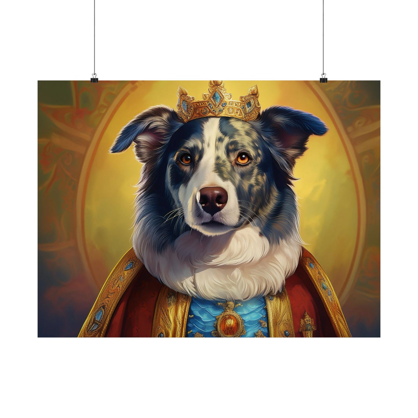 Border Collie Dog Renaissance Pet Portrait Print, Animal Lover gift, wall art, wall print, dog art