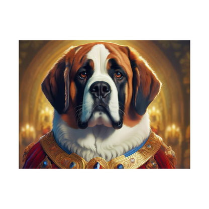 St Bernard Renaissance Pet Portrait Print | Unique Dog Art | Wall Art | Wall Print