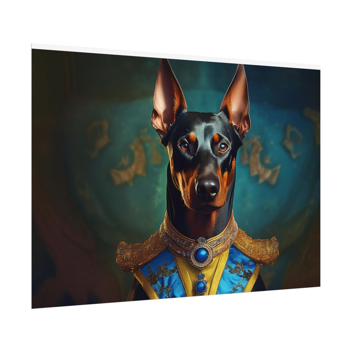 Doberman Pinscher Renaissance  Dog Pet Portrait Print | Wall Art | Wall Print | Dog Art