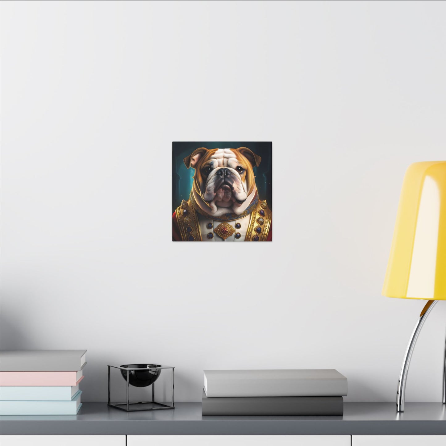 English Bulldog Pet Portrait Renaissance - Canvas, wall art, wall print, dog portrait, dog art