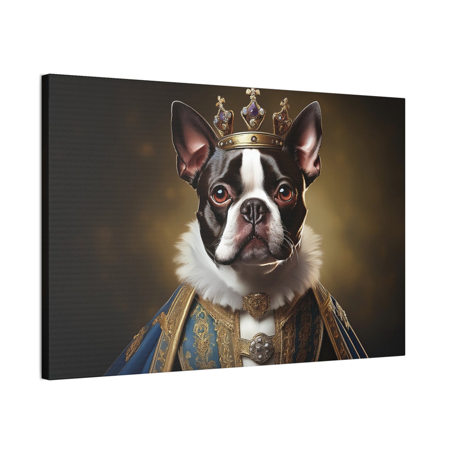 Boston Terrier Renaissance Pet Portrait on Canvas, wall print, wall art, dog portrait, dog art