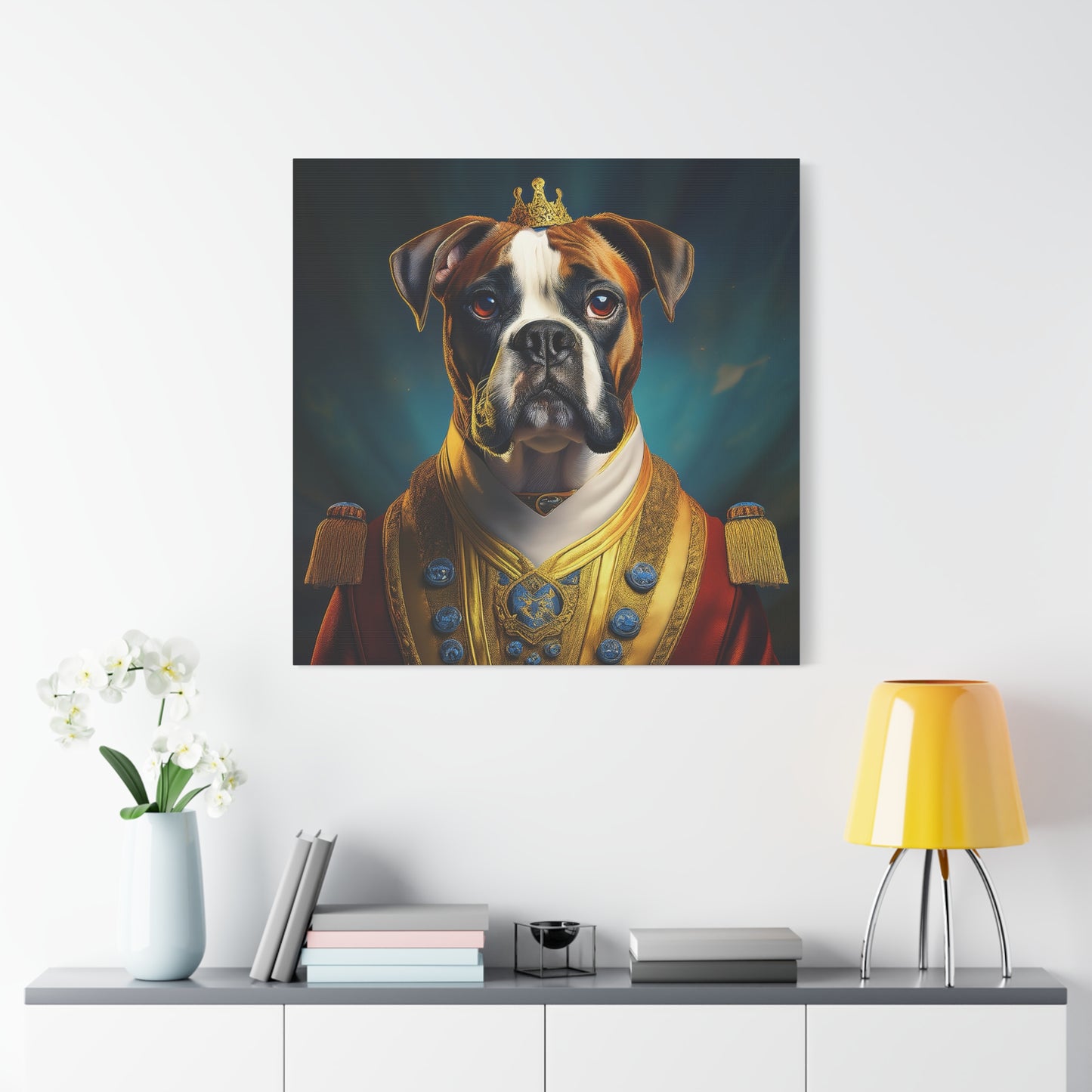 Boxer Renaissance Pet Portrait  on Canvas, wall art, wall print, dog portrait, dog art