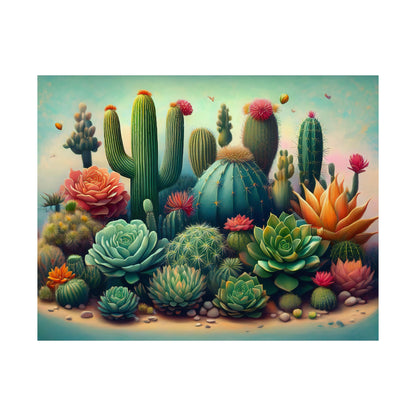 Abstract Cacti and Succulent Desert Garden Color Print | Wall Art | Wall Print