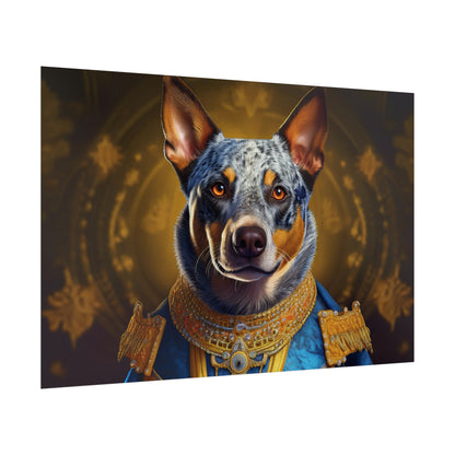 Australian Cattle Dog Renaissance Dog Portrait Wall Art | Art Print | Wall Decor Gift, Animal Lover Home Decor, Dog Wall Art