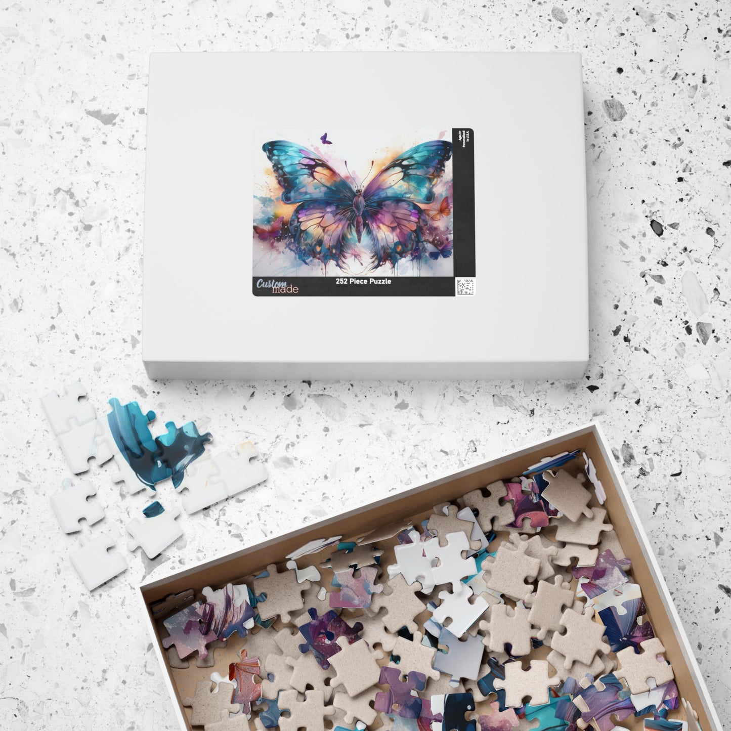 Abstract Watercolor Butterfly Puzzle  | Alcohol Ink Art