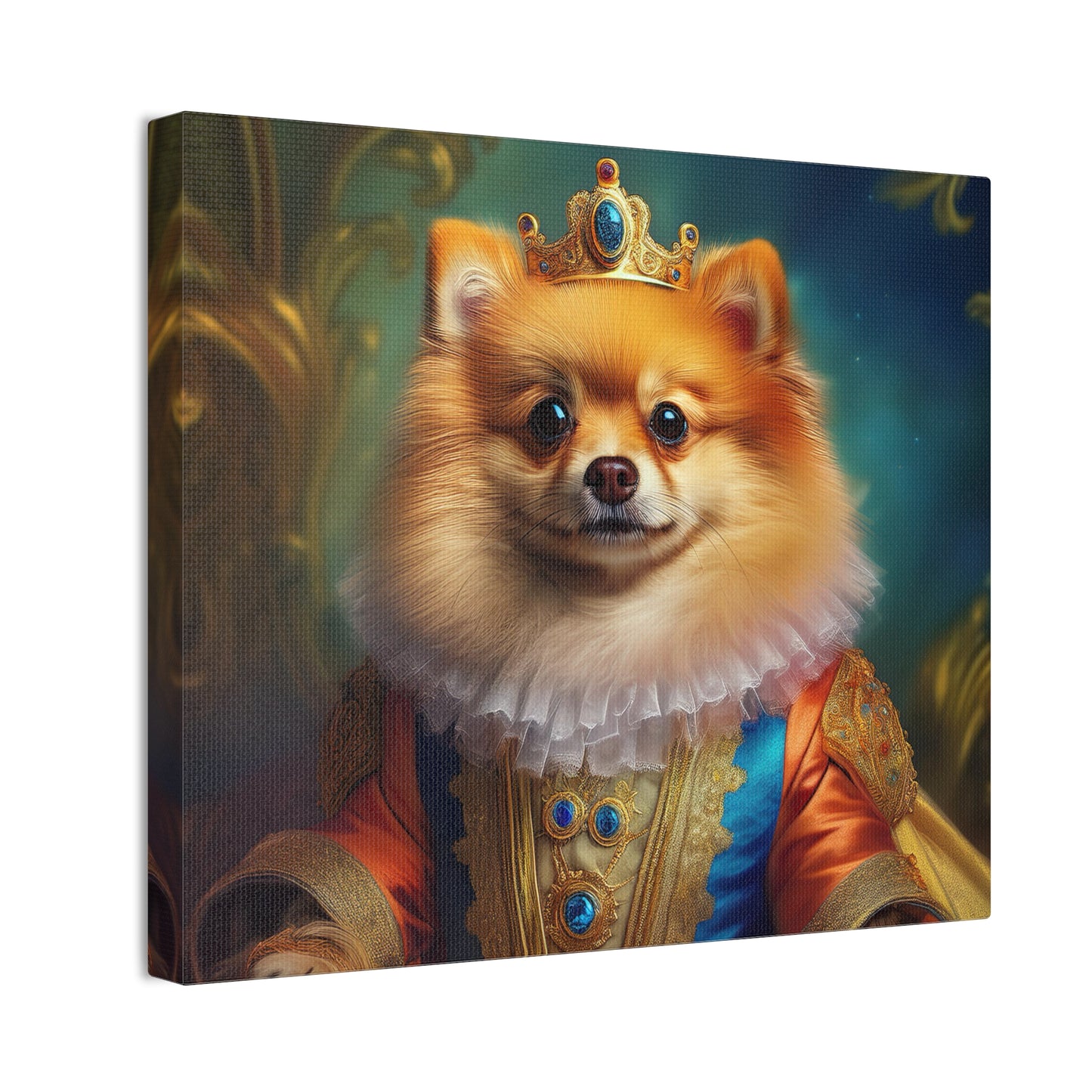 Pomeranian Renaissance Pet Portrait Canvas Print