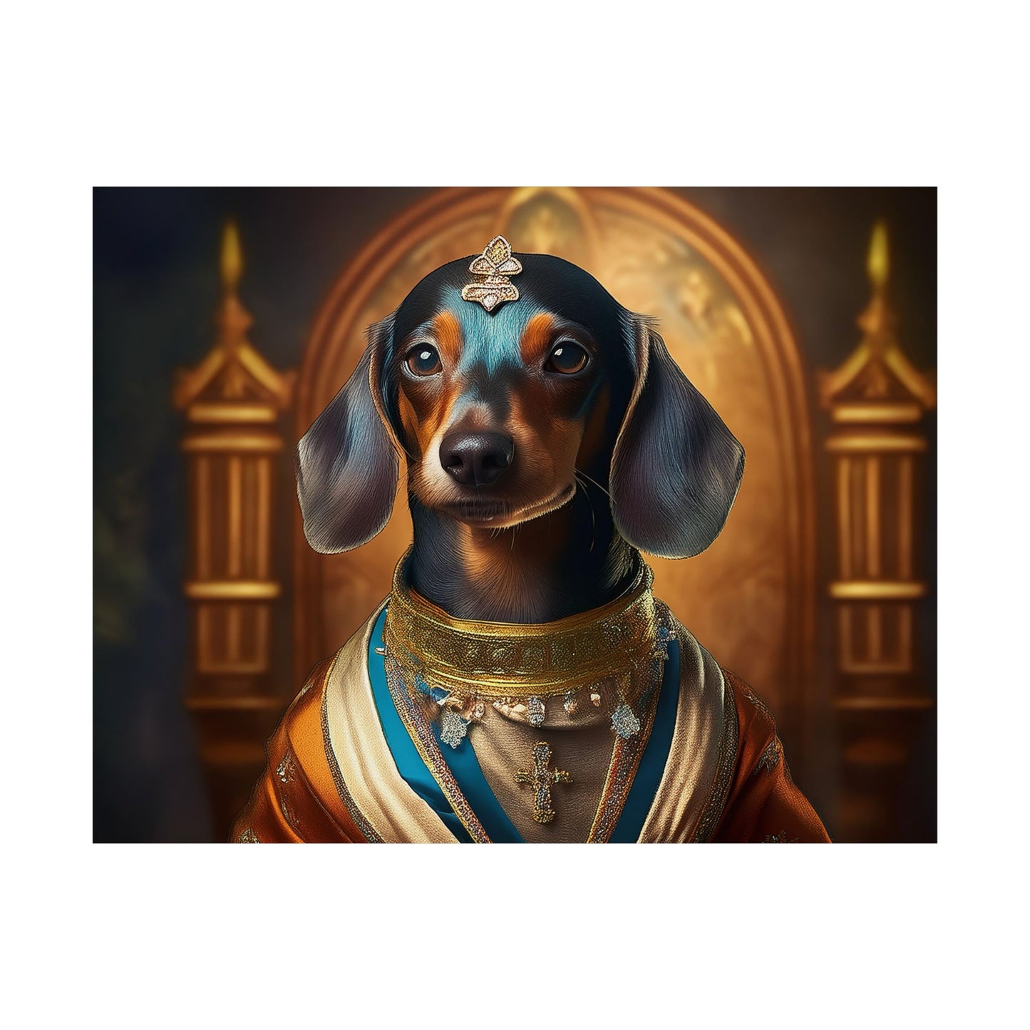 Dachshund Dog Renaissance Pet Portrait Print | Wall Art | Wall Print | Dog Art