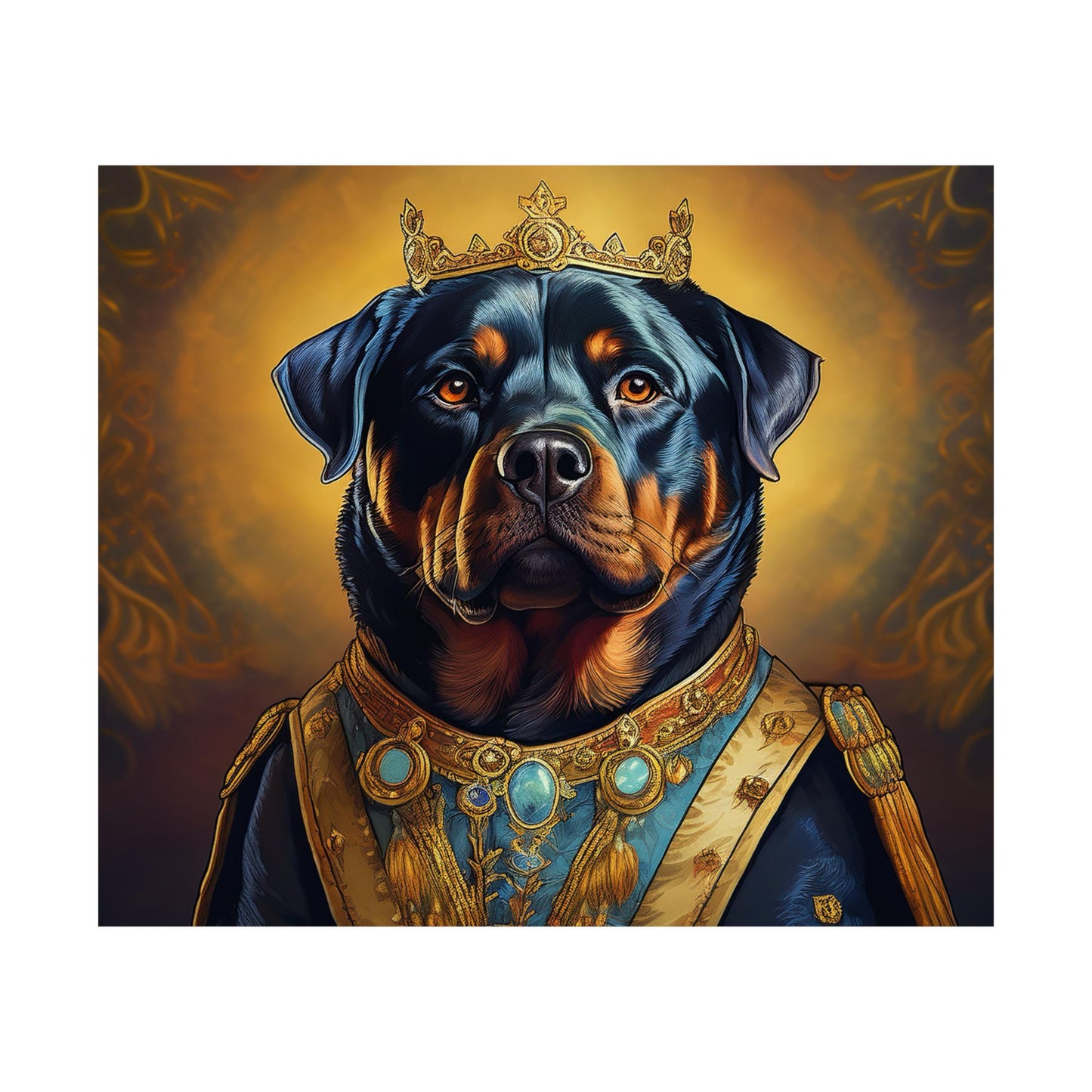 Rottweiler Renaissance Dog Portrait Art Print, Wall Decor Gift, Animal Lover Home Decor, Dog Wall Art
