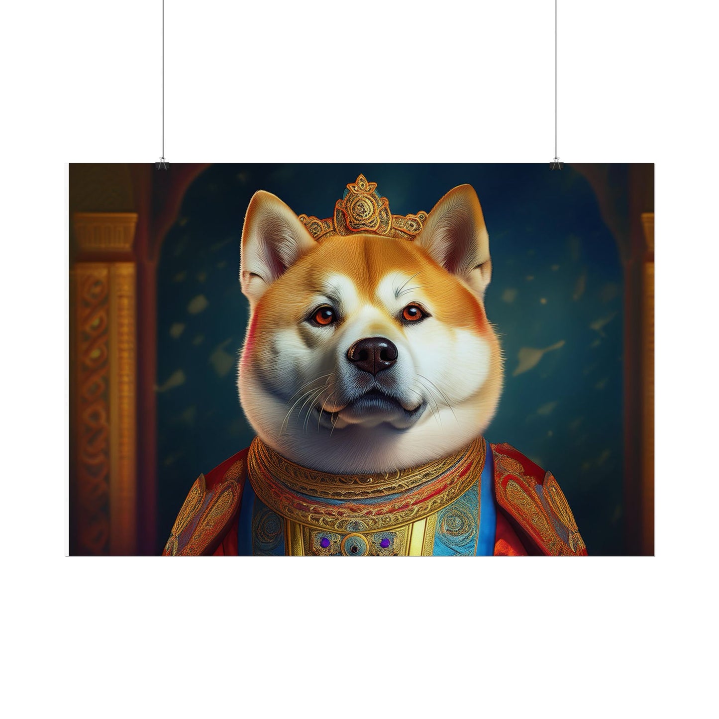 Shiba Dog Renaissance Portrait Print,  Art Print, Wall Decor Gift, Animal Lover Home Decor, wall prints, wall art