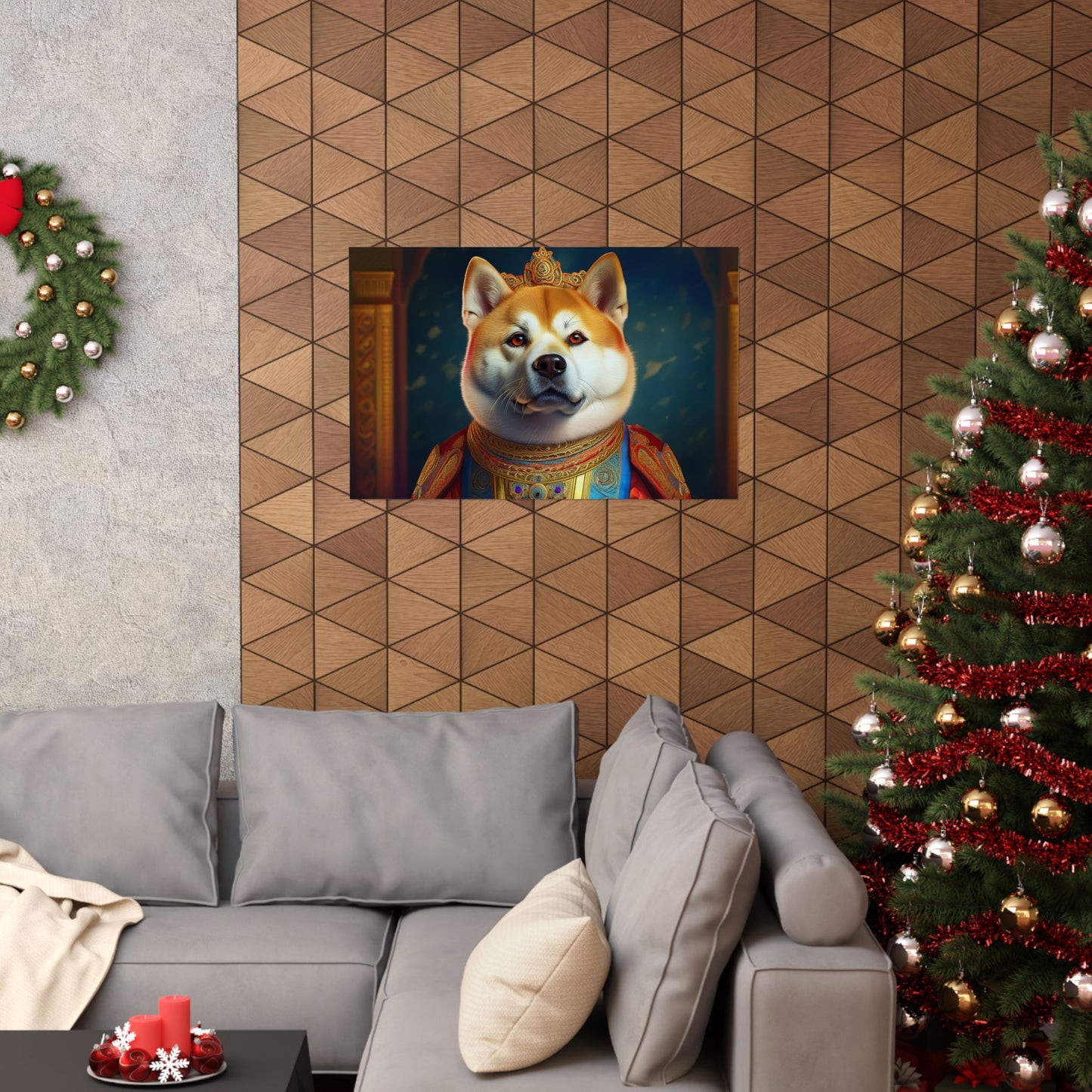Akita Renaissance Dog Pet Portrait Art Print,  Dog Lover Wall Art, Animal Artwork, Canine Decor, Dog Memorial Gift