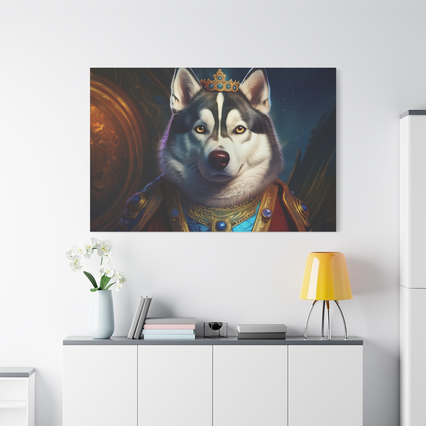 Siberian Husky Renaissance Pet Portrait on Canvas, wall art, wall print, dog portrait, dog art