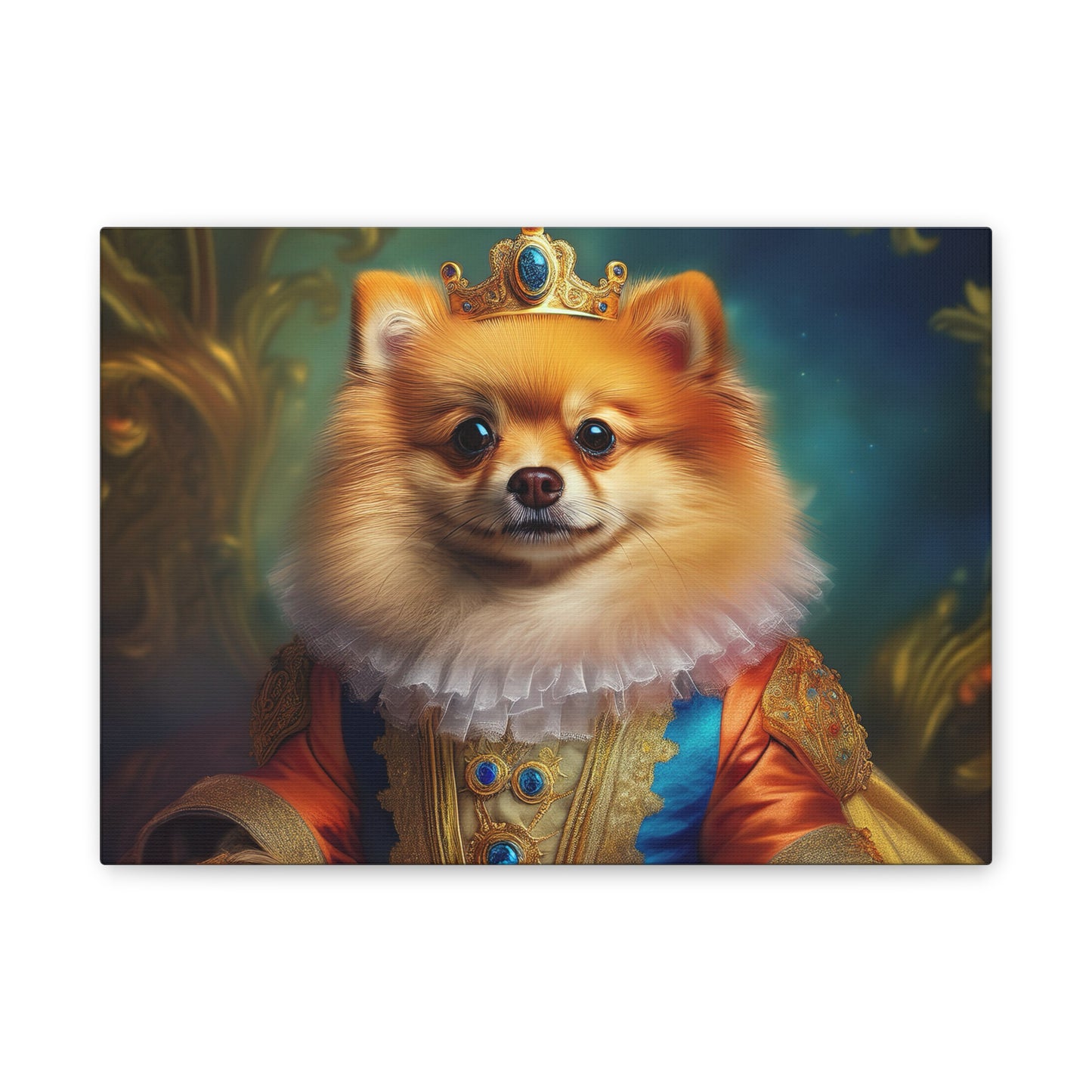 Pomeranian Renaissance Pet Portrait Canvas Print
