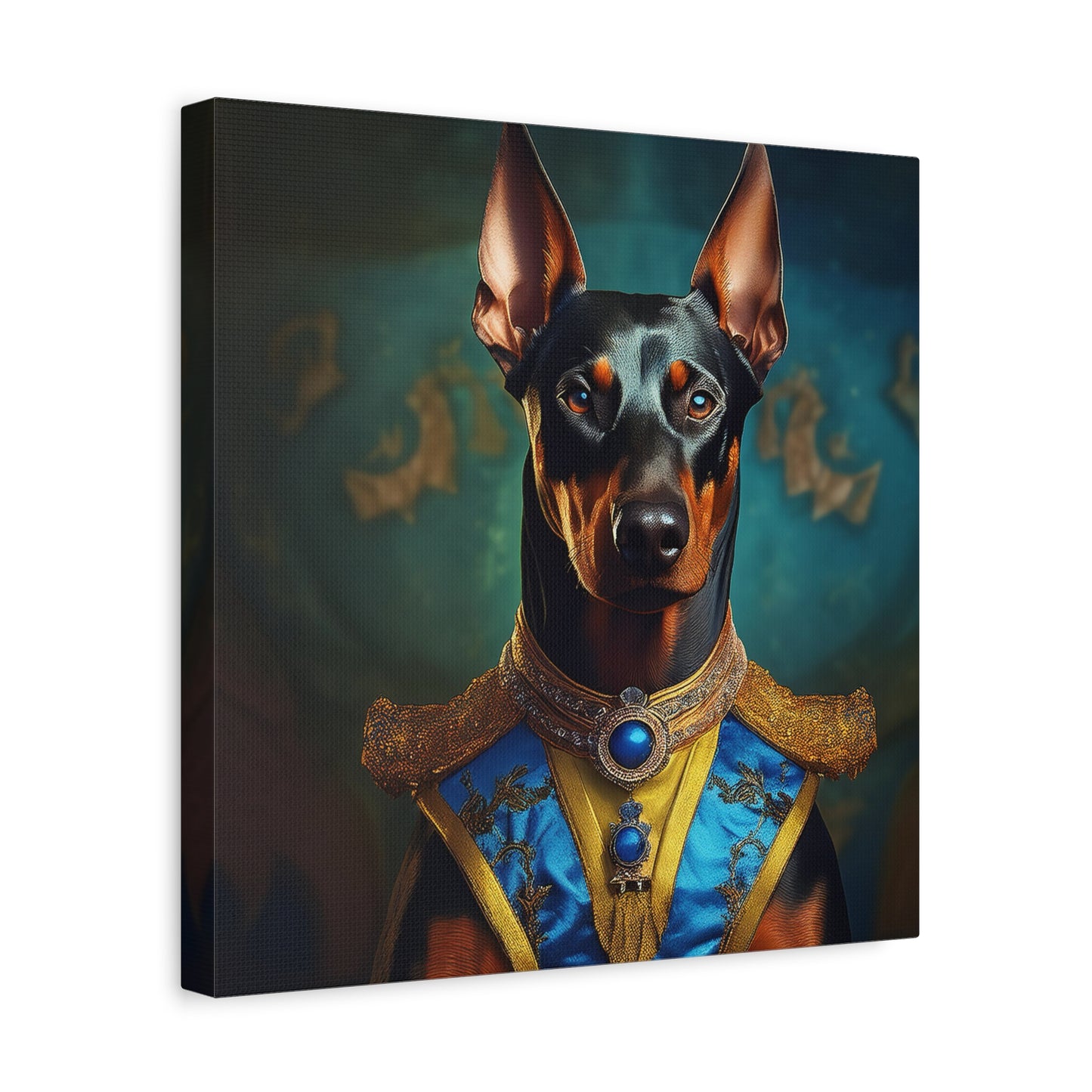Doberman Pinscher Renaissance Pet Portrait on Canvas | wall art | wall print | Dog Art