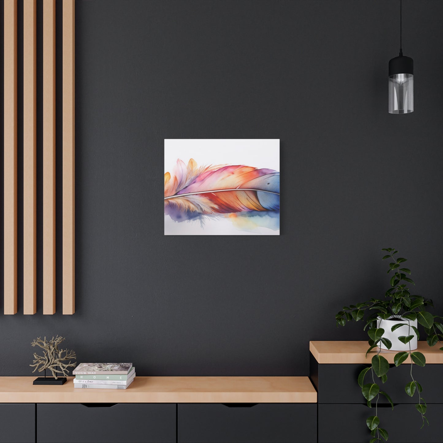 Rainbow Feather Watercolor Canvas Print - 3 | Elegant Wall Art & Prints | Unique Home Decor | Wall Print | Wall Art