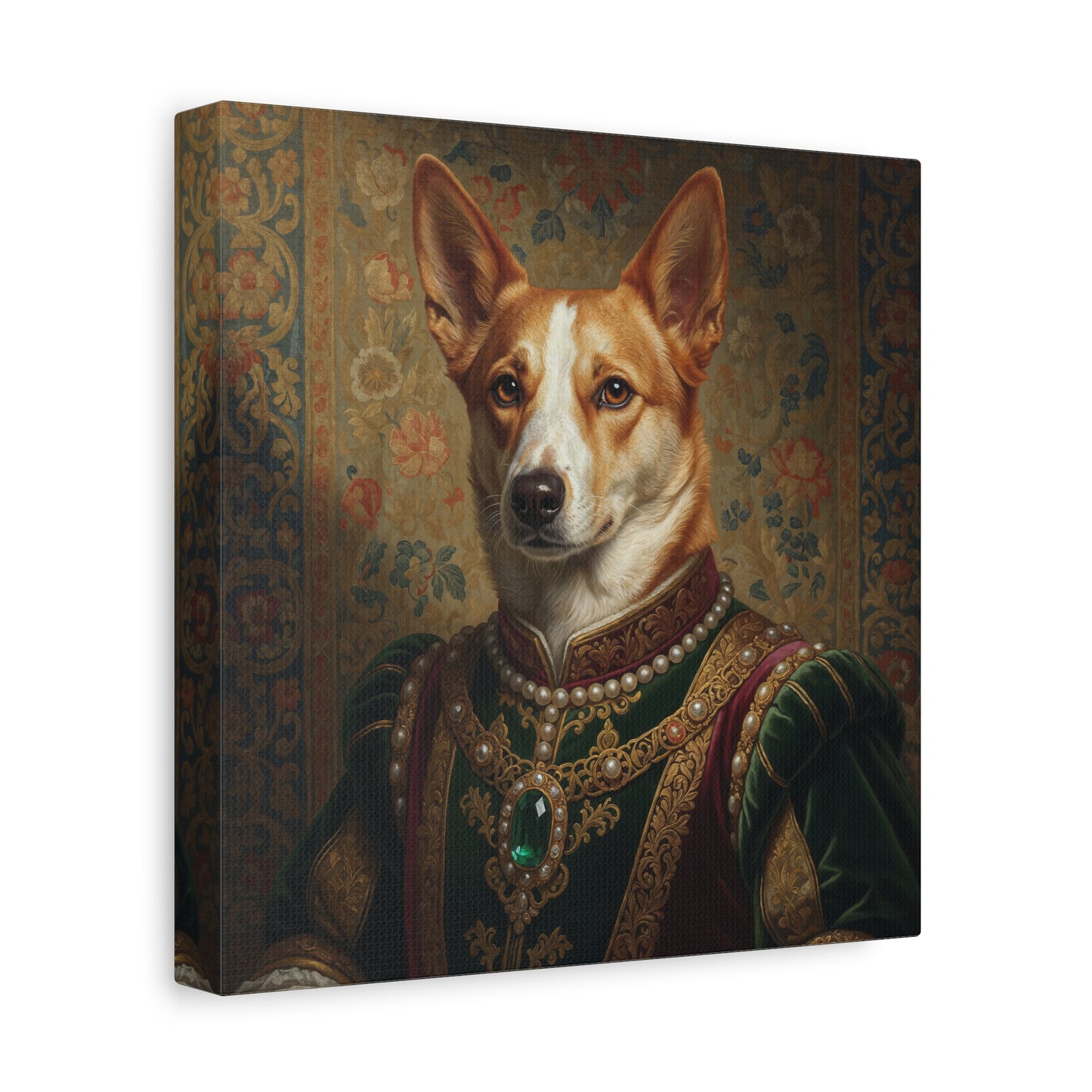 Norweigan Lundehunde Renaissance Pet Portrait Canvas Print, Dog Art Decor, Pet Lover Gift, Unique Wall Art, Animal Portrait