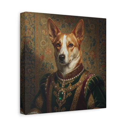 Norweigan Lundehunde Renaissance Pet Portrait Canvas Print, Dog Art Decor, Pet Lover Gift, Unique Wall Art, Animal Portrait
