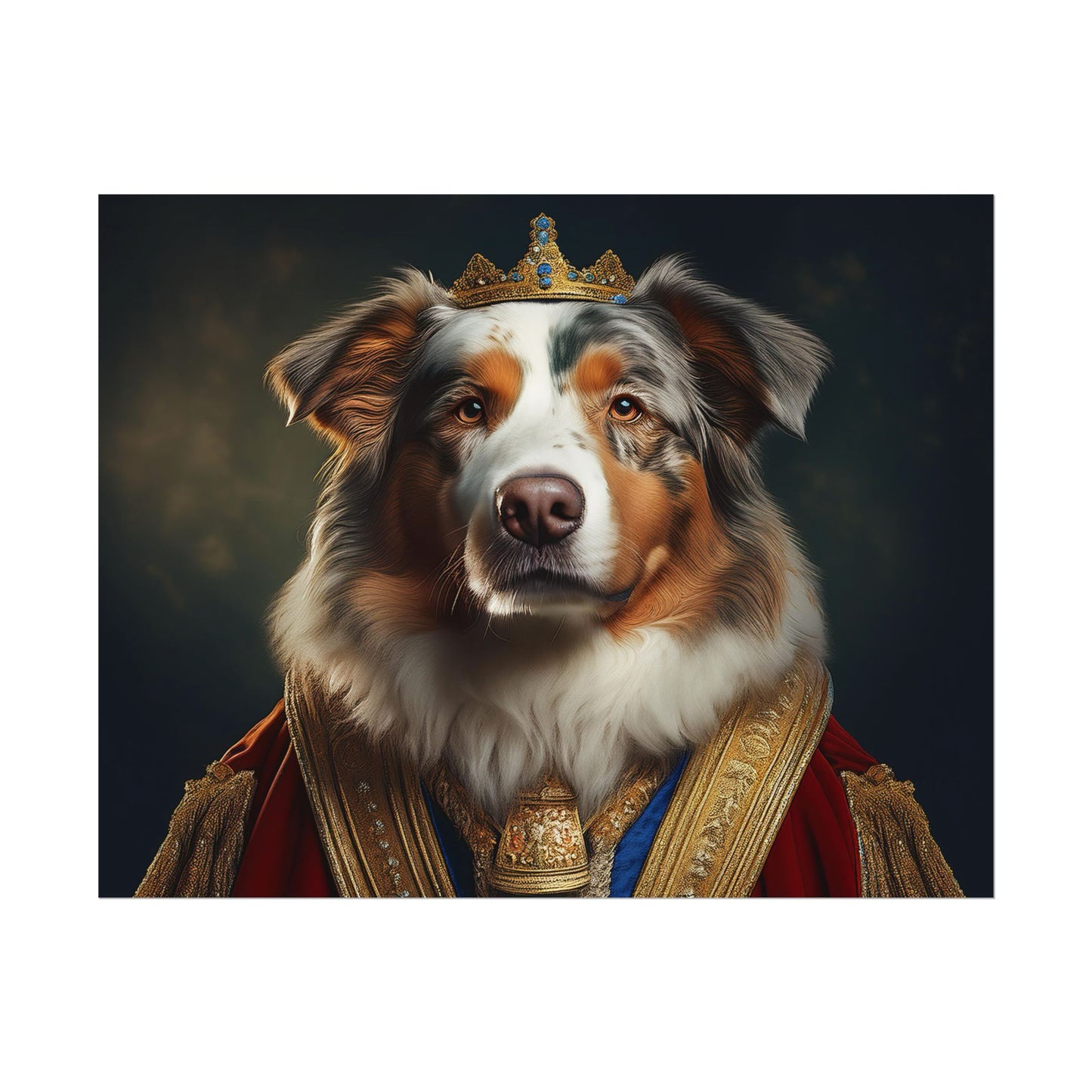 Australian Shepherd Dog Renaissance Pet Portrait Print | Wall Art | Wall Print