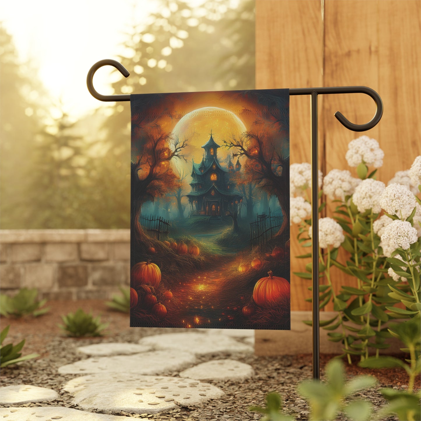 Halloween Scary House Pumpkin Garden House Banner | Style 2 | Seasonal Outdoor Garden & House Décor | Halloween