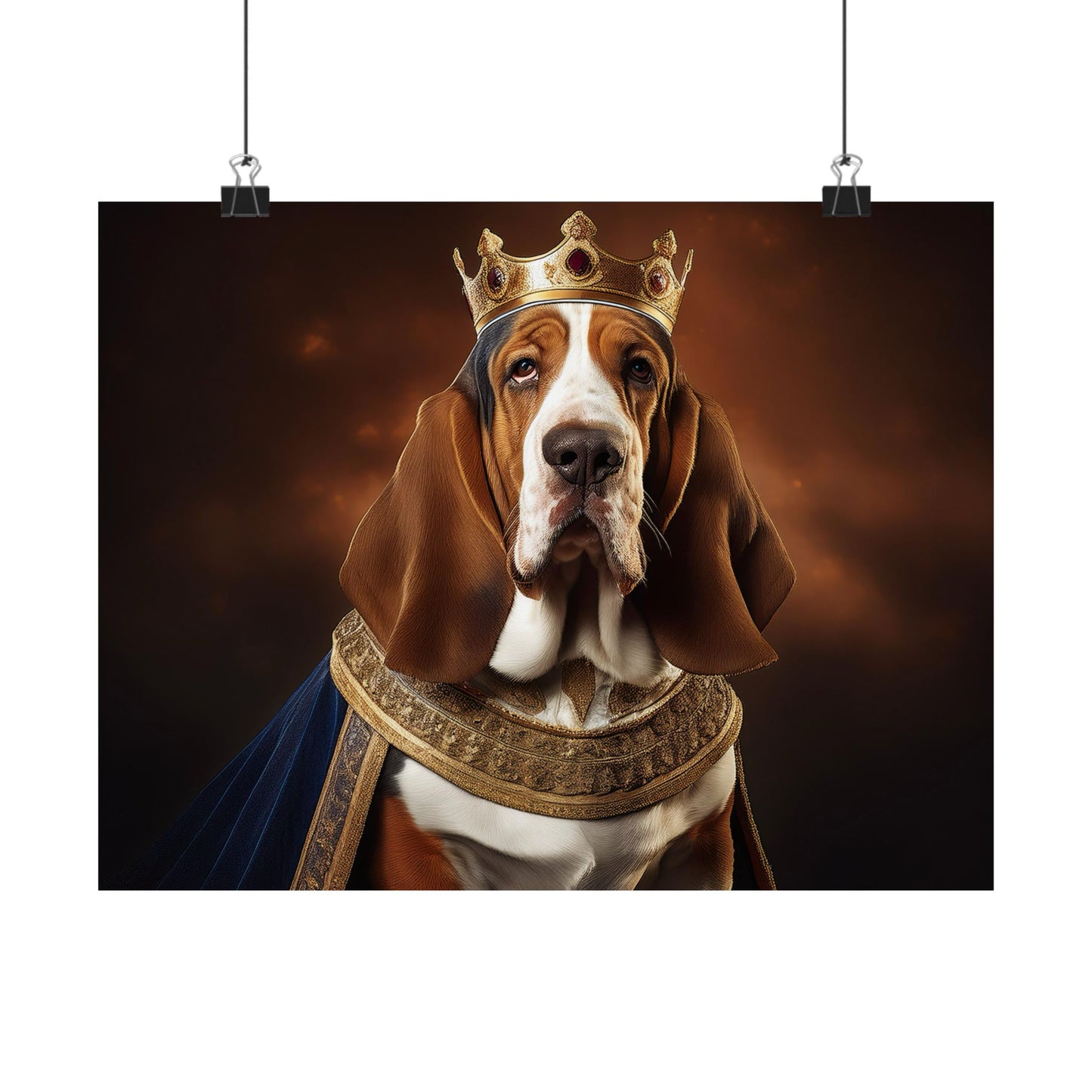 Bassett Hound Renaissance Dog Portrait Art Print, Wall Decor Gift, Animal Lover Home Decor, Dog Wall Art
