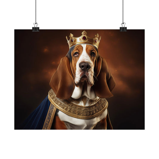 Bassett Hound Renaissance Dog Portrait Art Print, Wall Decor Gift, Animal Lover Home Decor, Dog Wall Art