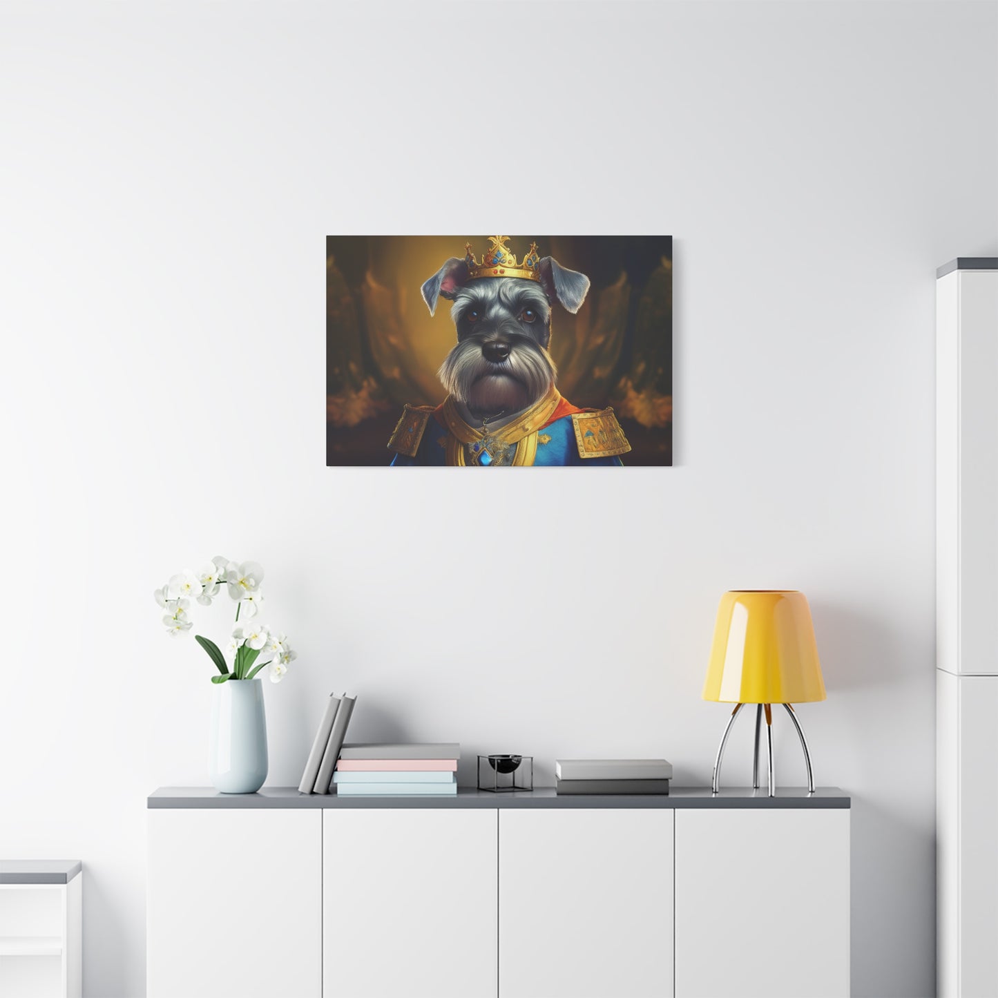 Miniature Schnauzer Renaissance Pet Portrait on Canvas | wall art | wall print | dog art