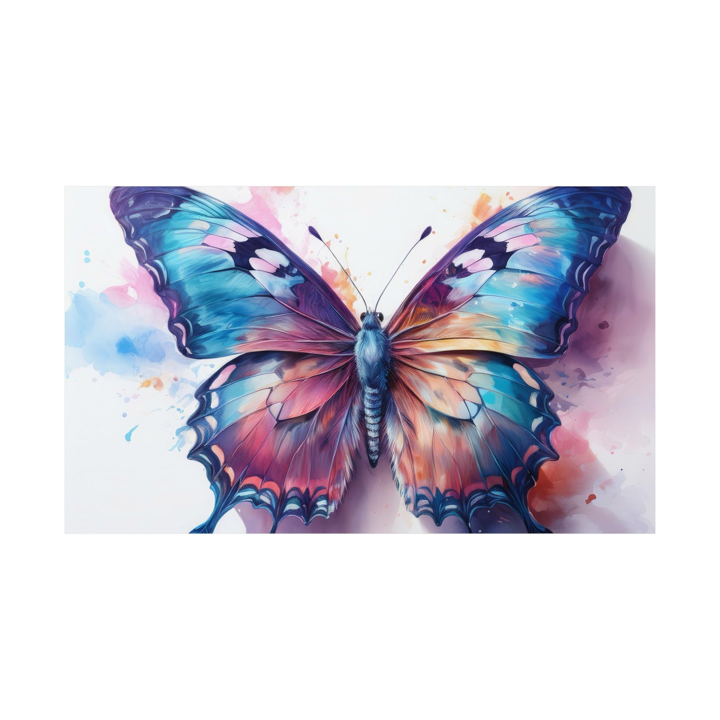 Teal, Blue & Purple Butterfly Alcohol Ink Wall Art |  Butterfly wall art | Wall Art | Wall Print