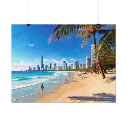 Surfers Paradise Beach Australia Coastal Print | Style 1 | Wall Art | Wall Print