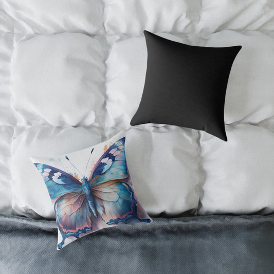 Butterfly Art Throw Pillow (Black Back), Inspirational Home Decor, Gift for Nature Lovers, Cozy Living Room Accent, Spring Decor, Butterfly Lovers