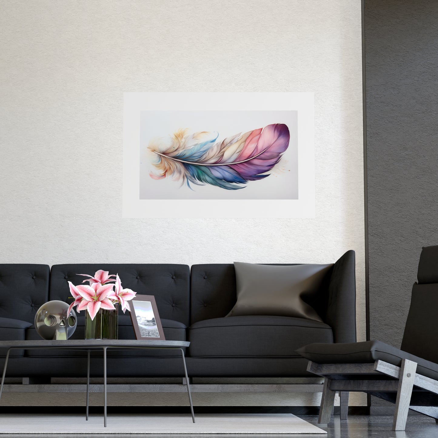 Rainbow Feather Watercolor Print - 1 | Vibrant Wall Art & Prints | Unique Home Decor | Wall Print | Wall Art