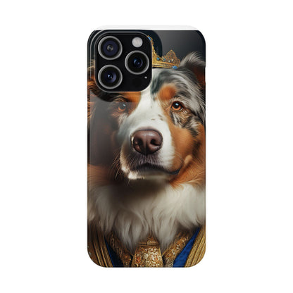 Australian Shepherd Renaissance Dog Portrait Slim Phone Case