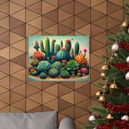 Abstract Cacti and Succulent Desert Garden Color Print | Wall Art | Wall Print