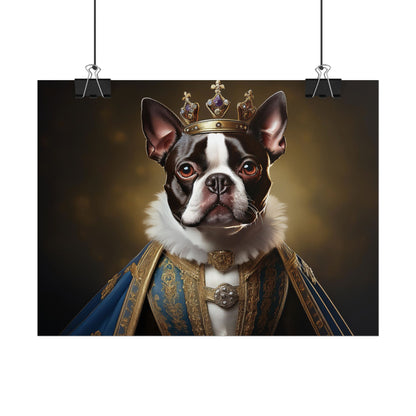 Boston Terrier Renaissance Dog Portrait Art Print, Wall Decor Gift, Animal Lover Home Decor, Dog Wall Art