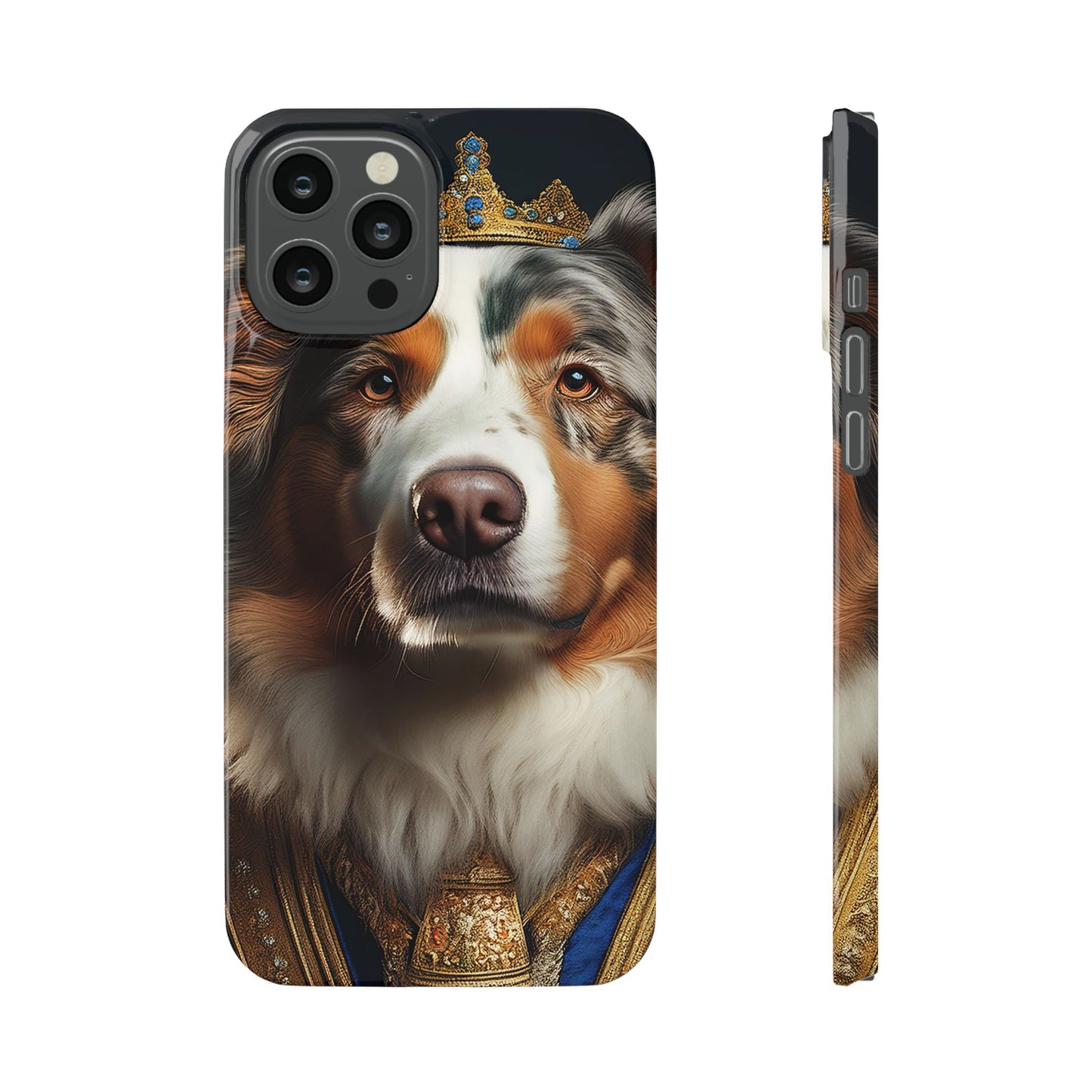 Australian Shepherd Renaissance Dog Portrait Slim Phone Case