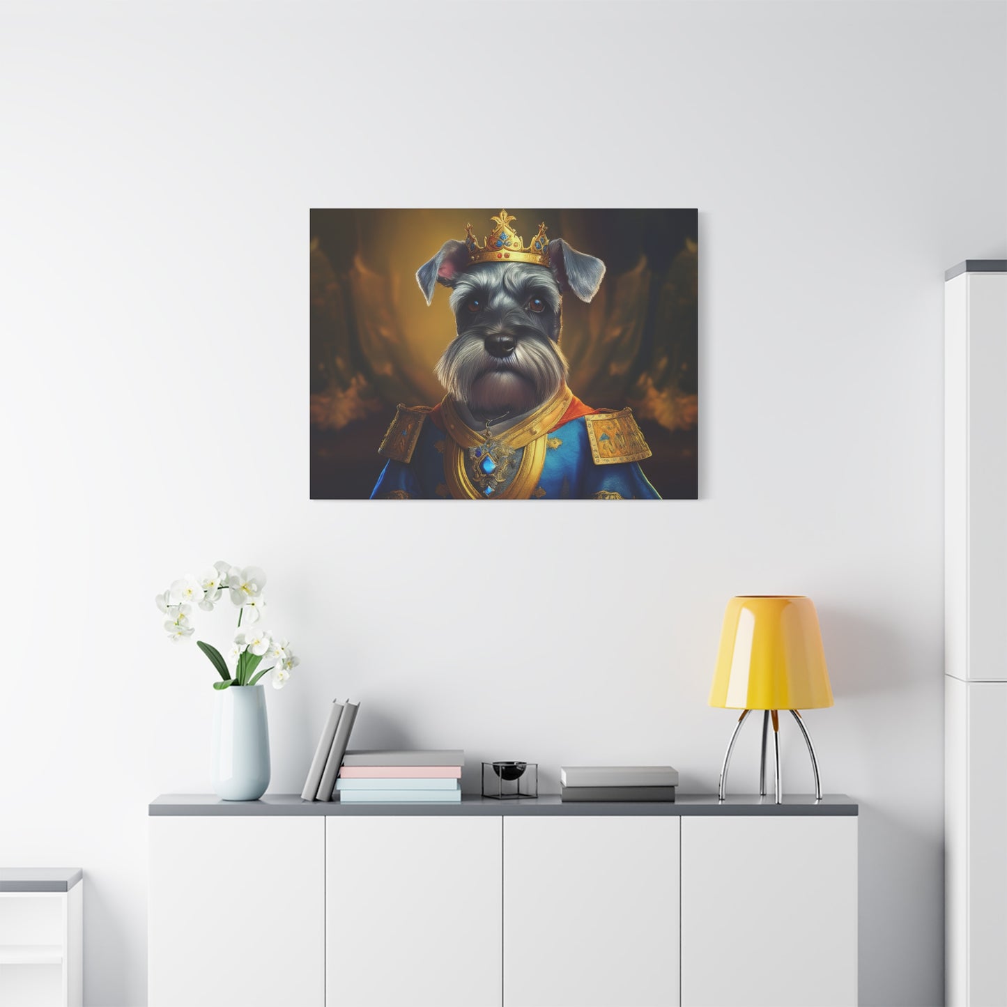 Miniature Schnauzer Renaissance Pet Portrait on Canvas | wall art | wall print | dog art