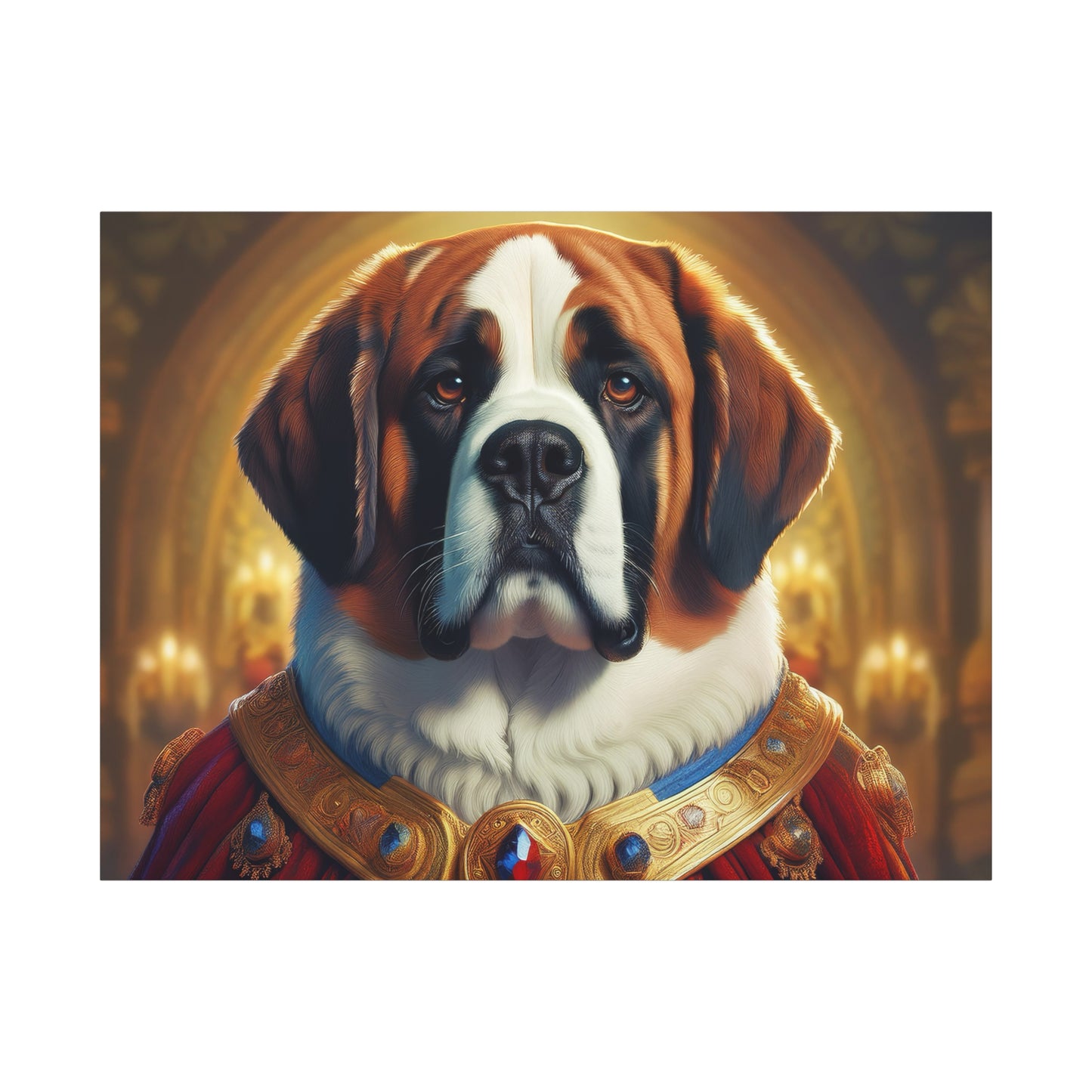 St Bernard Renaissance Portrait - Premium Canvas Wall Art, Dog Portrait, Unique Wall Print