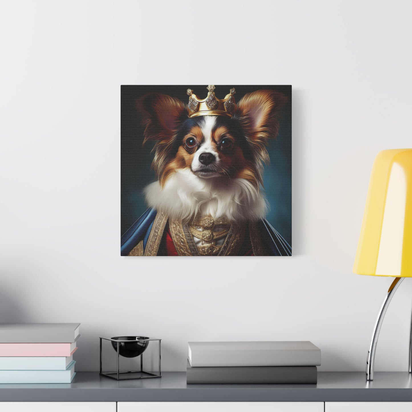 Papillon Pet Portrait Renaissance on Canvas, wall art, wall print, dog portrait, dog art