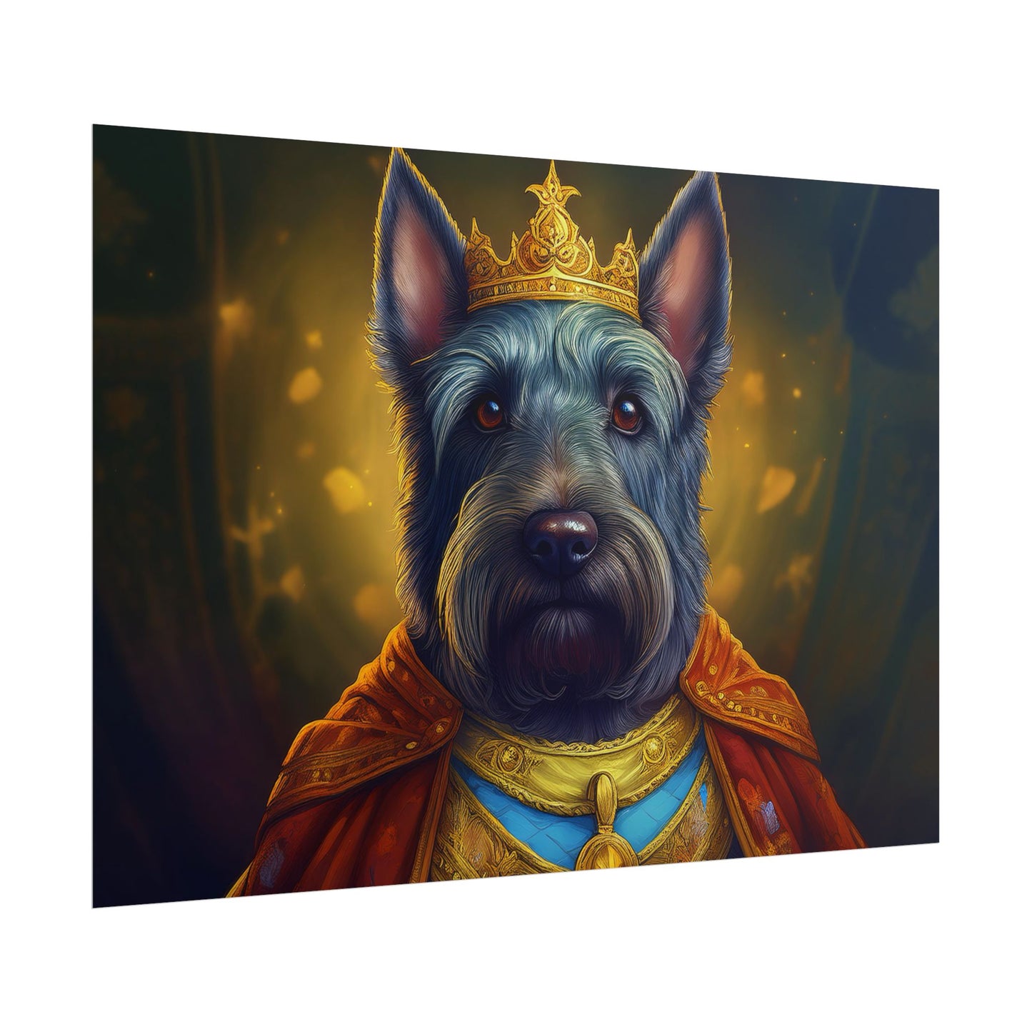 Scottish Terrier Renaissance Pet Portrait Print, Dog Lover Wall Art, Animal Artwork, wall prints, wall art, Dog Memorial Gift