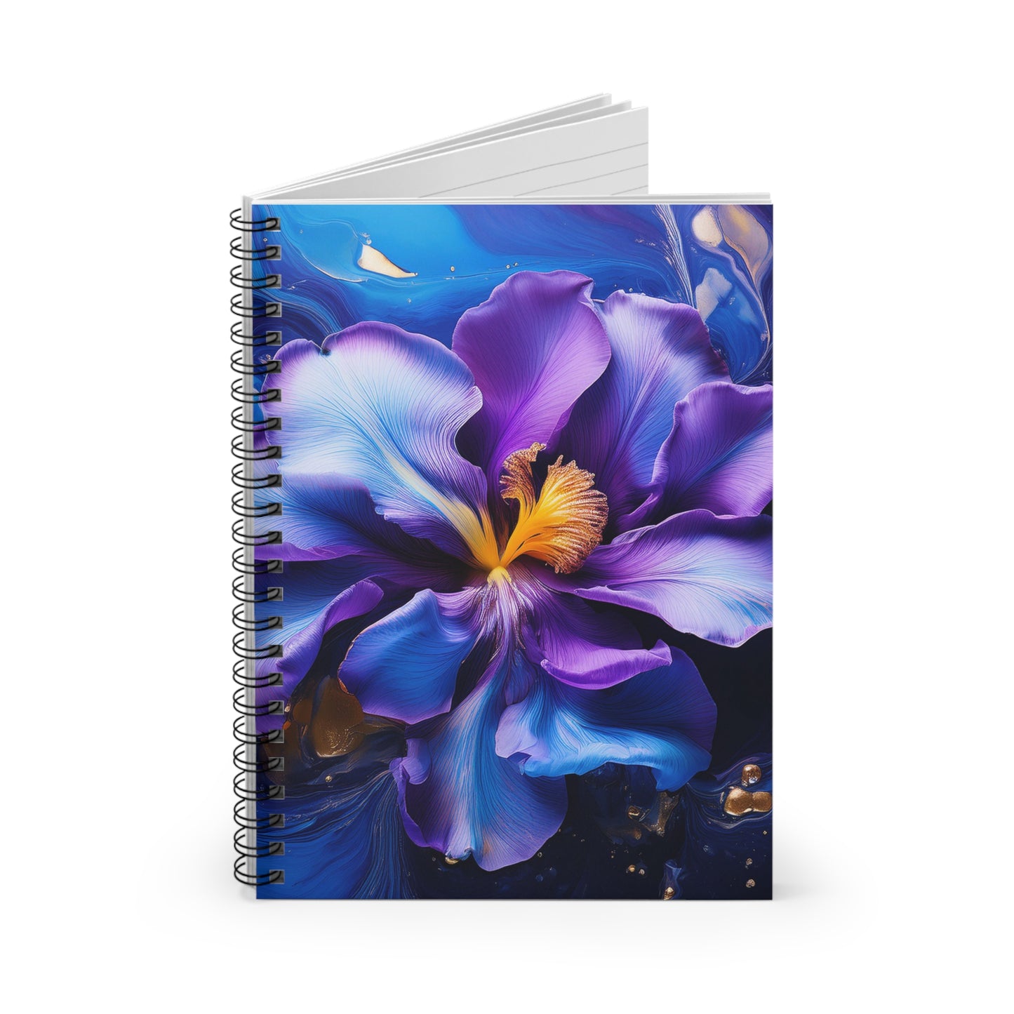 Abstract Iris 3 Floral Spiral Notebook, journaling, notes, diary, sketchbook