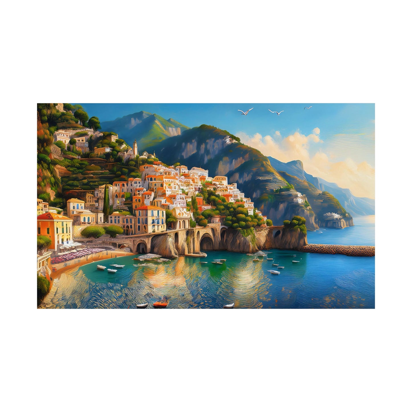 Amalfi Coast Italy Coastal Print | Style 1 | Wall Art | Wall Print