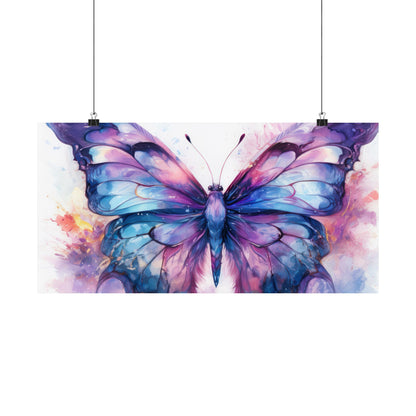Blue & Purple Butterfly Alcohol Ink Wall Art | Butterfly wall art | Wall Art | Wall Print