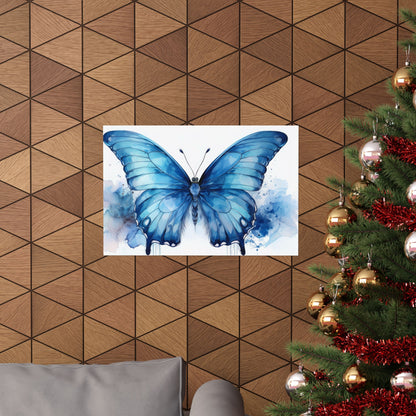 Blue Butterfly Alcohol Ink Wall Art | Unique Nursery Wall Print | Butterfly wall art | Wall Art | Wall Print