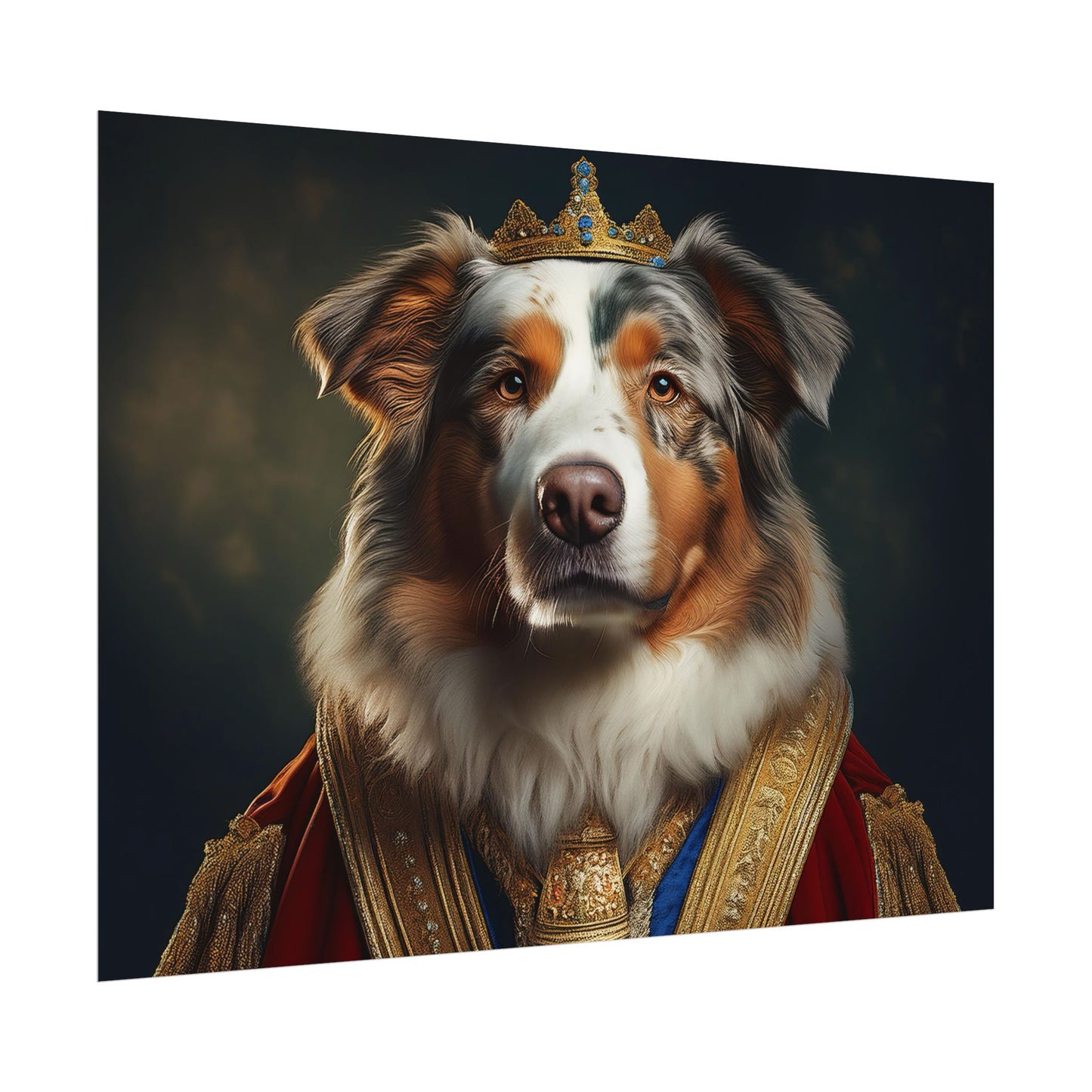 Australian Shepherd Dog Renaissance Pet Portrait Print | Wall Art | Wall Print